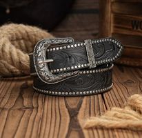 Gothic-Gürtel Schwarz Western / Ceinture Western noir