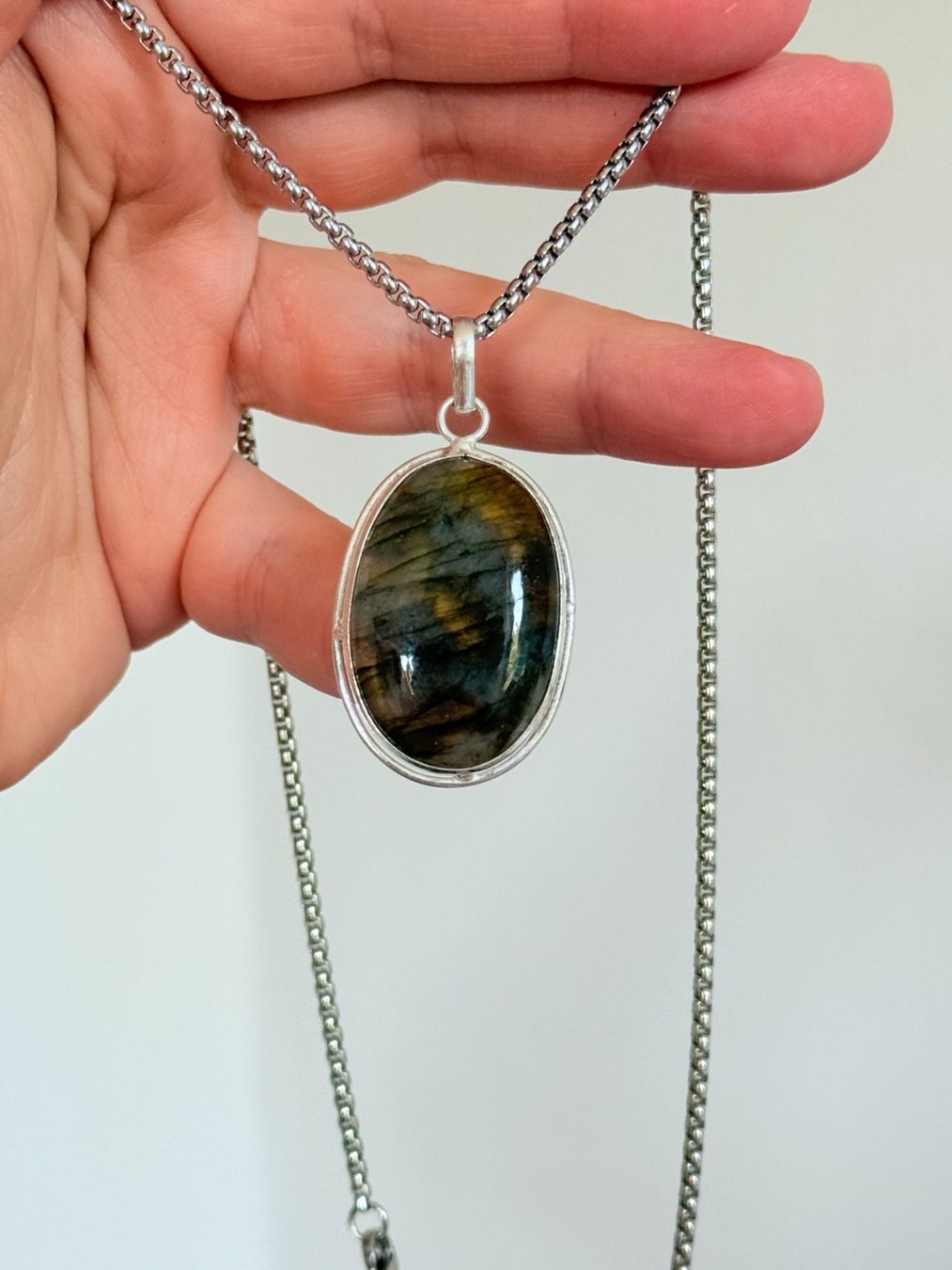 Ketten: Collier avec labradorite - Élégant & Naturel! – Neu und originalverpackt aus Genève von AWWA 8