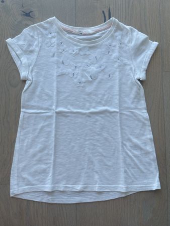 Sommerliches Mädchen T-Shirt, weiss, Schmetterlinge, 122/128