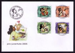 2005_J377-80B_PRO JUVENTUTE_Kinderrechte_BOGENMARKEN-FDC! VO