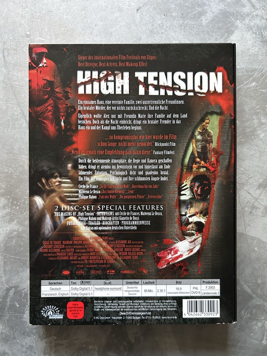Tutti i DVDs: High Tension - Special Edition 2-Disc Set DVD - NFE, Horror – Usato da Winterthur venduto da lenolson 2