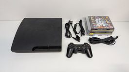 Sony PlayStation 3 mit Controller und 5 Games