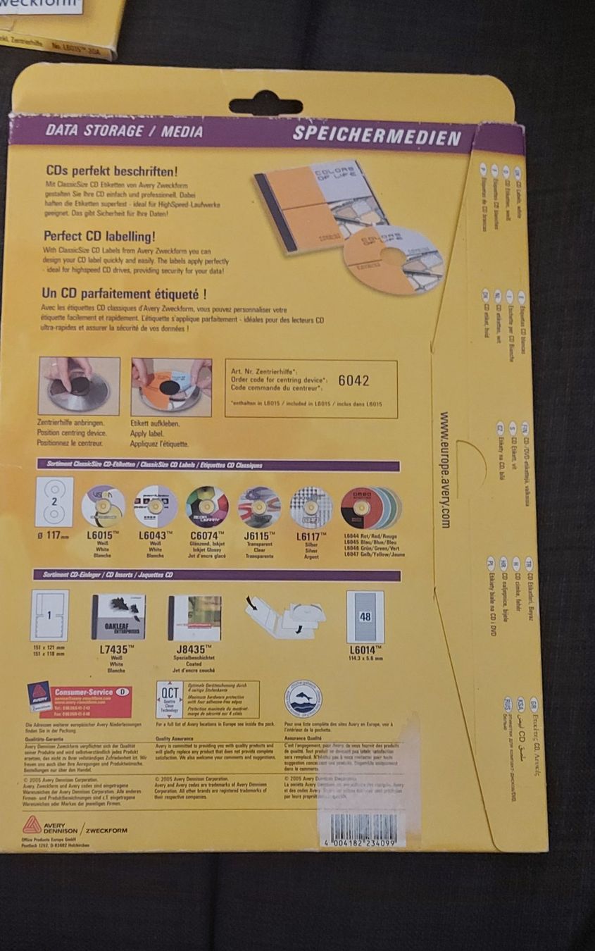 Avery Zweckform Sticker: Étiquettes Étiketten CD – Nuovo e nell'imballaggio originale da moudon venduto da jaunejaunelapinjaune 2