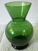 Retro Glas Vase, Grün, Vintage Design. Guter Zustand!