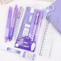 Schulsachen Set, neu, lila, Etui, Stifte, Lineal Radiergummi