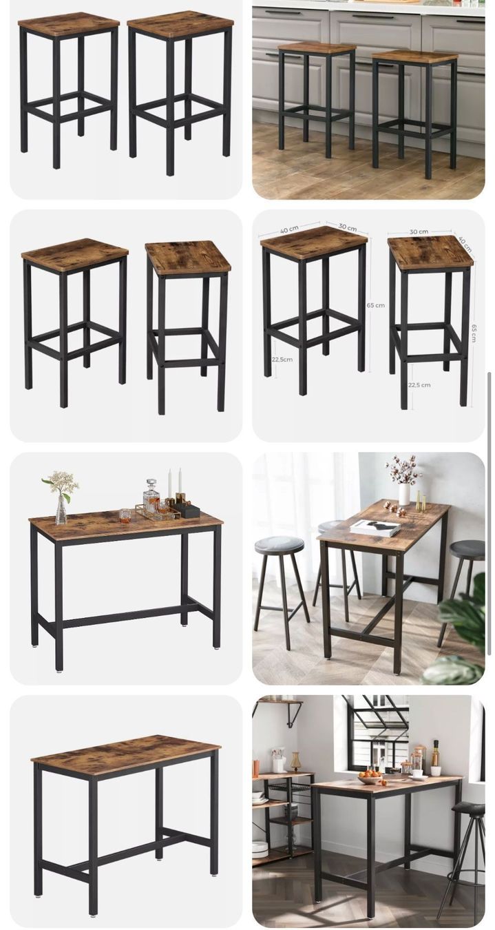 Sgabelli: +VASAGLE Esstisch, Bartisch Metall, Barhocker Retro Modern – Nuovo e nell'imballaggio originale da Amriswil venduto da JaJa-Express 2