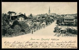 AK Burgdorf, Strassenansicht mit Kirche