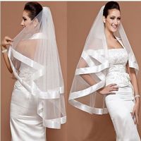 NEUER Brautschleier Ivory mit Kamm 80cm - 202354