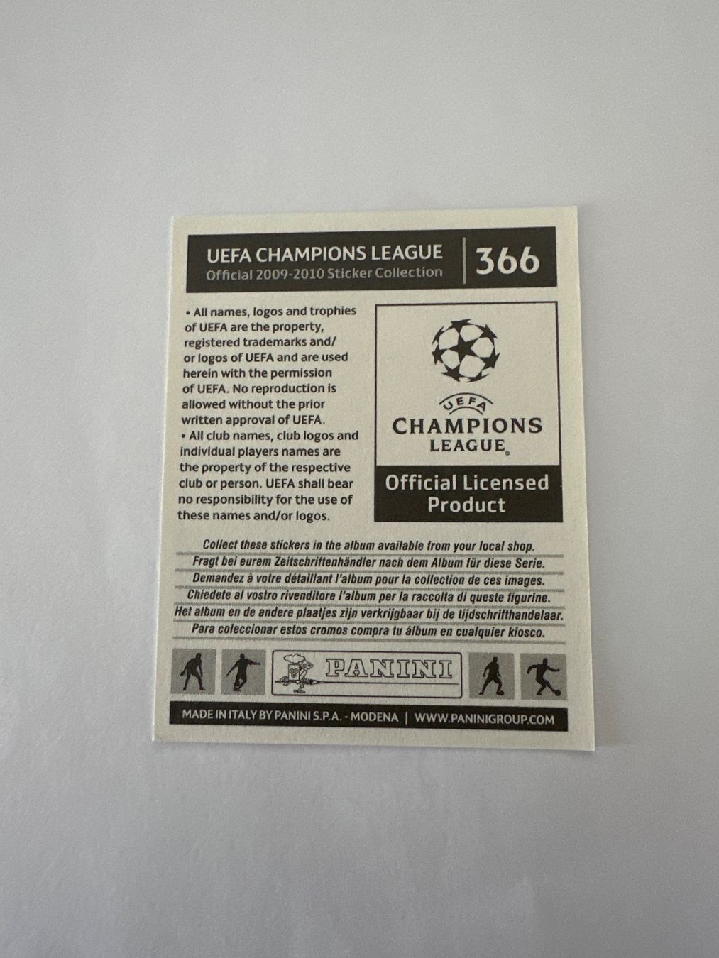 Panini Sammelbilder & Trading cards: Panini UEFA Champions League 2009-2010 - Nr. 366 – Gebraucht aus Sulz AG von DealWerk 1