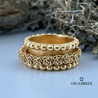 Statement 11 mm breiter Moving Ring mit Rosenmotiv Gr56