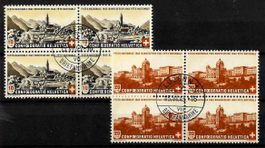 1943, B20-21, 2 Viererblocks gestempelt ET (15206)