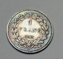 Pièce 1 Franc Louis Philippe I Roi des Francais 1845 Argent