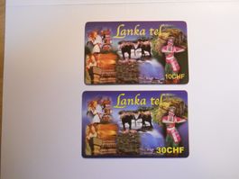 Lanka tel Wertkarten 10CHF und 30CHF
