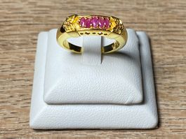 natürlicher Siam Rubin Ring 💎✨ Silber 925 vergoldet S249