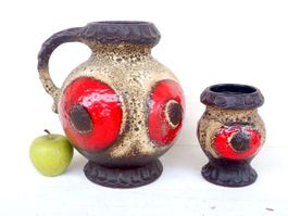 2 Vase Keramik Lava Vintage 70er Dümler & Breiden Space Age