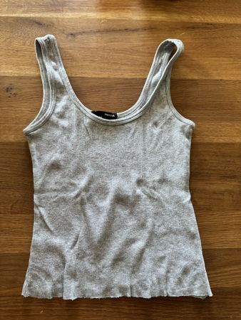 Tally Weijl Crop Tanktop Grau gerippt Gr. XS