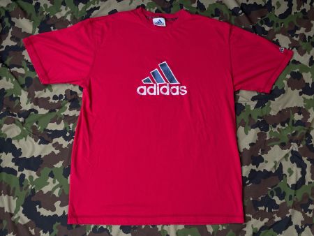 Vintage 90s Adidas T-Shirt Embroidered Sz XL