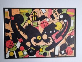 EDGAR BALTENSPERGER ORIGINAL ACRYL AUF PAPIER SIGNIERT