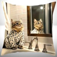 🐱🛁 Kissenbezug – Lustiges, süsses Kätzchen im Bad ✨