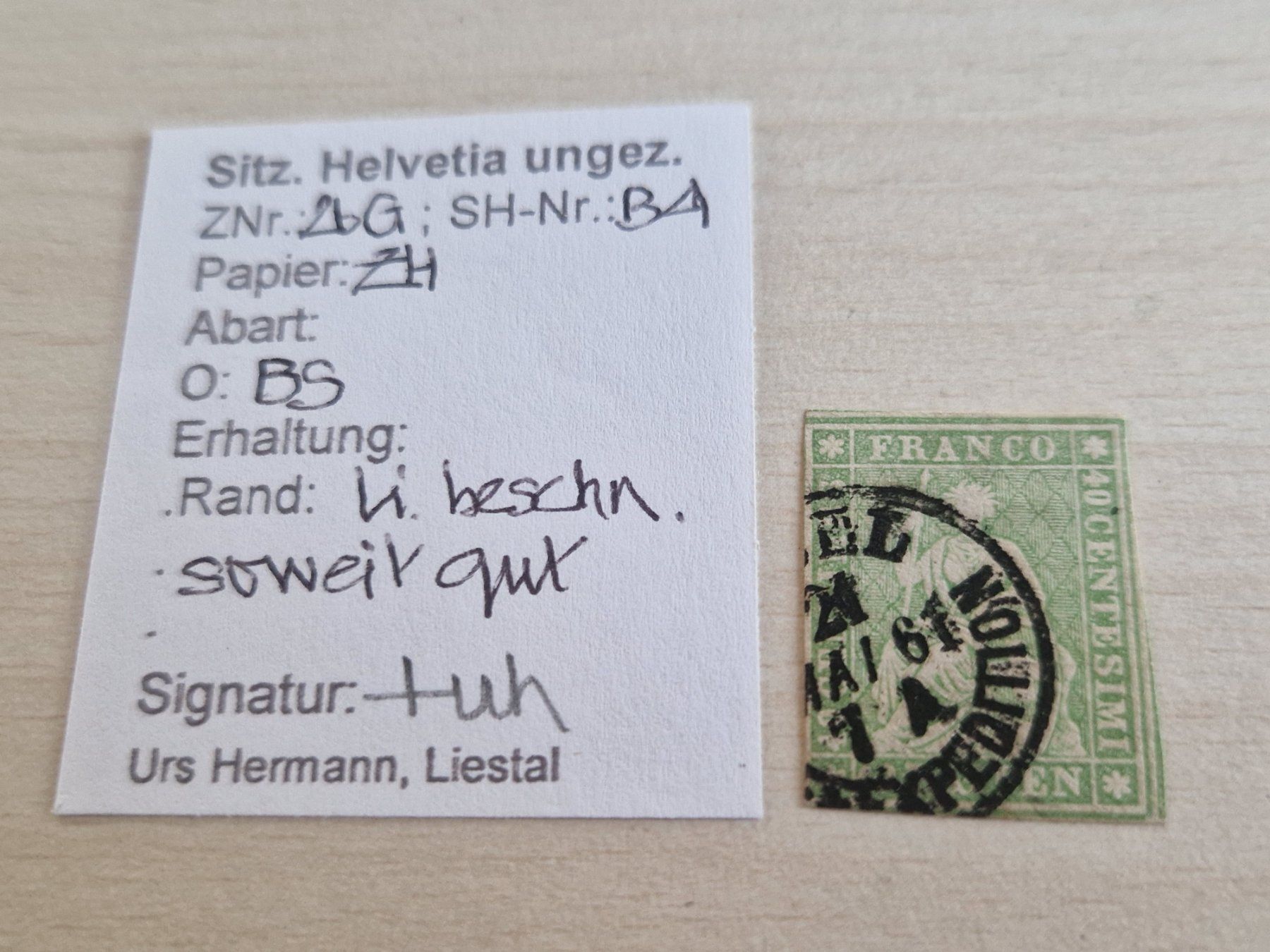 Alle Briefmarken: Strubel 26G, signiert, ab 1.- – Gebraucht aus Burgdorf von Glossy01