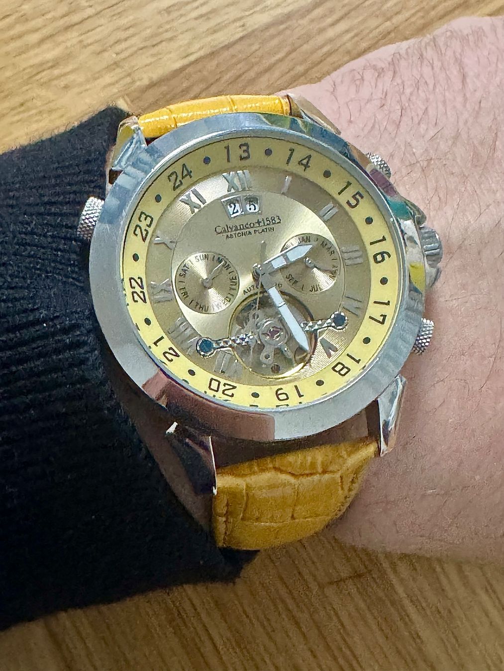 Longines Orologi: CALVANEO 1583 ASTONIA PLATIN SUNBRUSHED CHRONO AUTOMATIC – Usato da Neftenbach venduto da Taschen-Uhren 5