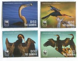 Briefmarken "Kormoran". Gambia.