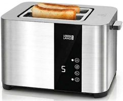 Toaster Edelstahl 2 Scheiben Brötchenaufsatz Touchscreen LED