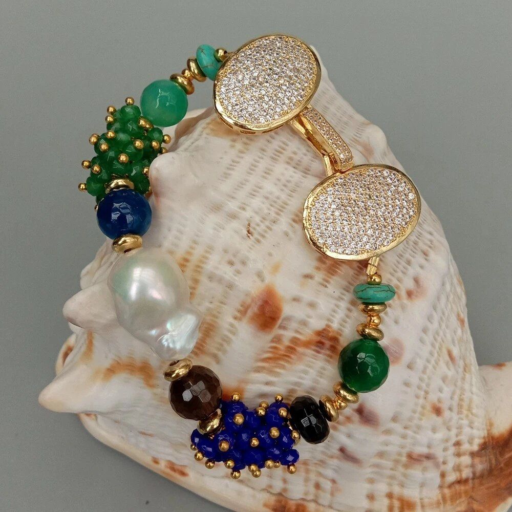 Armbänder & -reifen: Lua 20 cm Achat Perle Armband Echt Bracelet agates perle – Neu (gemäss Beschreibung) aus Prilly von ilyria73 1
