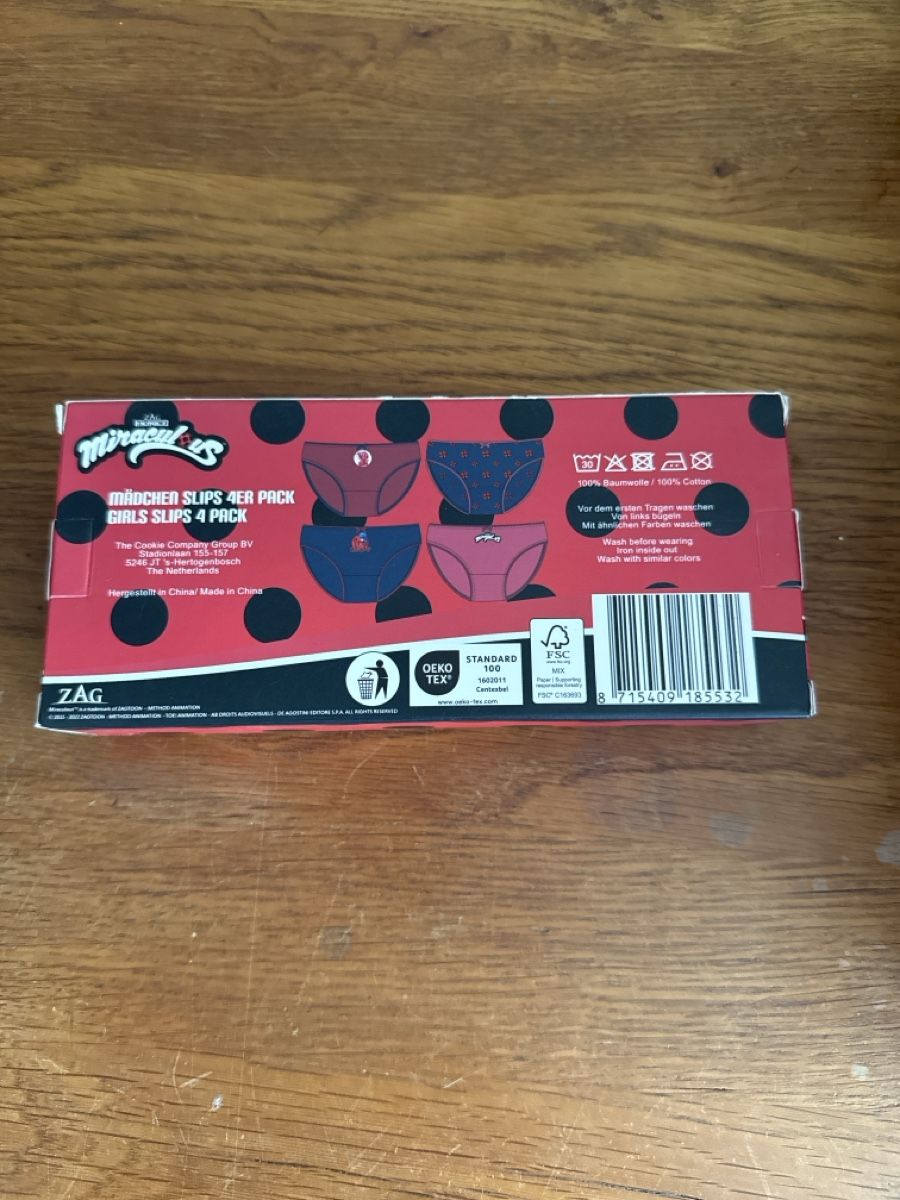 Unterwäsche: Mädchen Slips Miraculous 4er Pack Grösse 122/128 neu – Neu und originalverpackt aus Therwil von Schneefra1 1