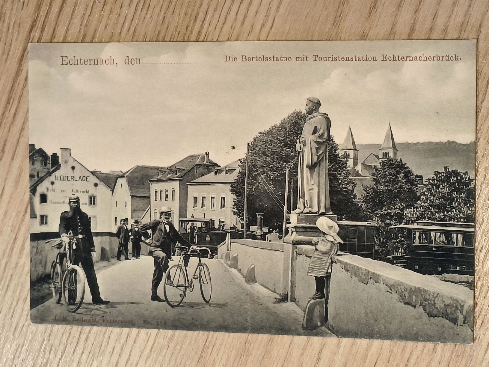 Ansichtskarten: Alte PK / Echternach Belebt mit Eisenbahn ca. 1905 – Gebraucht aus Brugg AG von Ente015