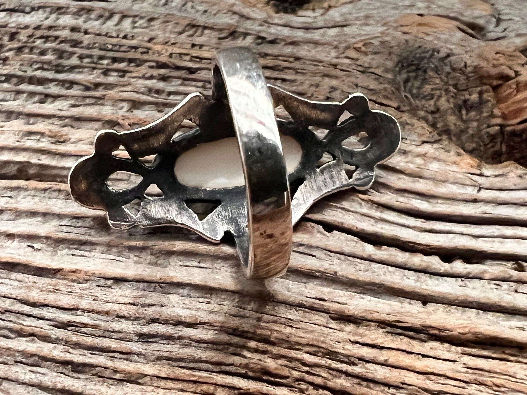 Anelli: Vintage Perlmutter Ring Silber m Markasiten 53,5 lange Form – Nuovo (secondo la descrizione) da Bern venduto da Jiffy 4