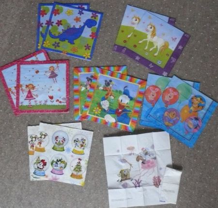 14 Kinder Servietten  (je 2 pro Motive) Sammeln/Basteln