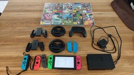 Nintendo Switch mit viel Zubehör und Spielen