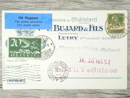 TR10 Carte Postale + Timbre Suisse 1925
