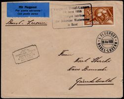 1926, F6 auf Mustermesse Basel Flugpostbrief, 120.-