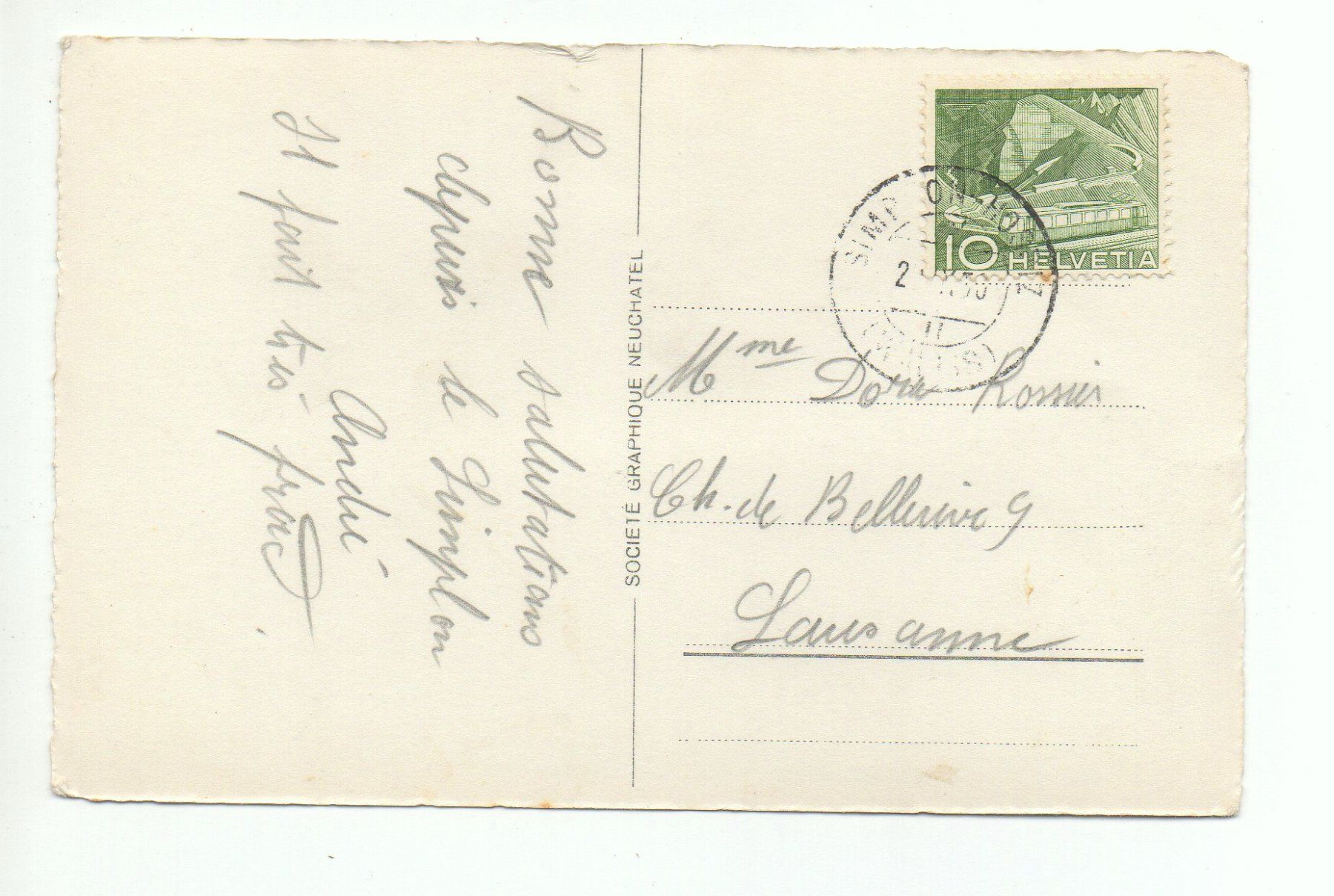 Ansichtskarten: SIMPLON-PASS Hôtel Simplon-Blick - Oldtimer, Auto, Bus – Gebraucht aus Jona von philajona 1
