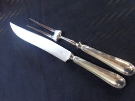 * TRES JOLIE COUVERTS A GIGOT JEZLER PERLE ARGENT 800 NEUF