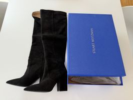 Bottes Stuart Weitzman Willa daim noir taille 39 EU