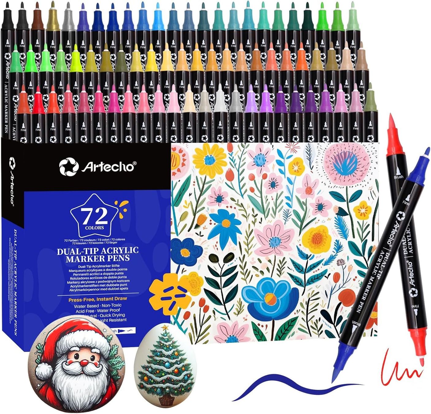 Penna & Evidenziatori: Acrylmarker Set 48 Farben mit Doppelspitze – Nuovo e nell'imballaggio originale da Herisau venduto da Senn24