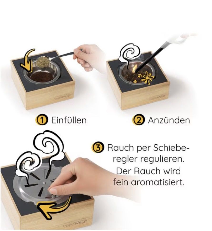 Duftöldiffusoren: VapoWesp Räucherbox mit Duftpulver Neu! – Neu und originalverpackt aus Frauenfeld von heyLani 3