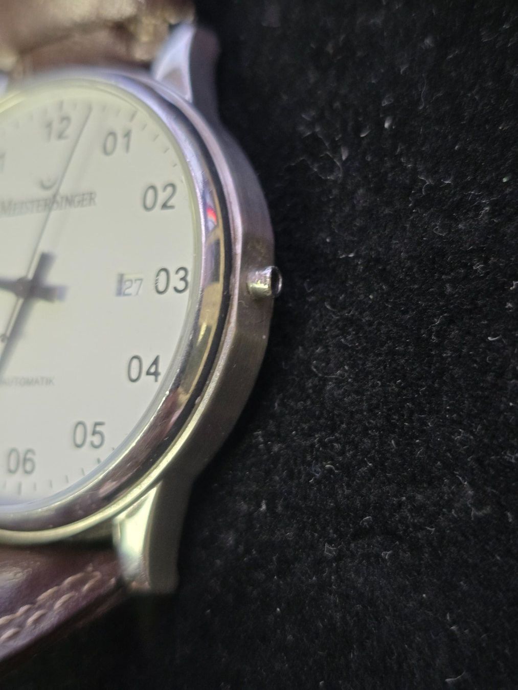 MeisterSinger Orologi: Meister Singer Scrypto Automatik läuft, Krone fehlt – Usato da Dietlikon venduto da sop_qr7v 7