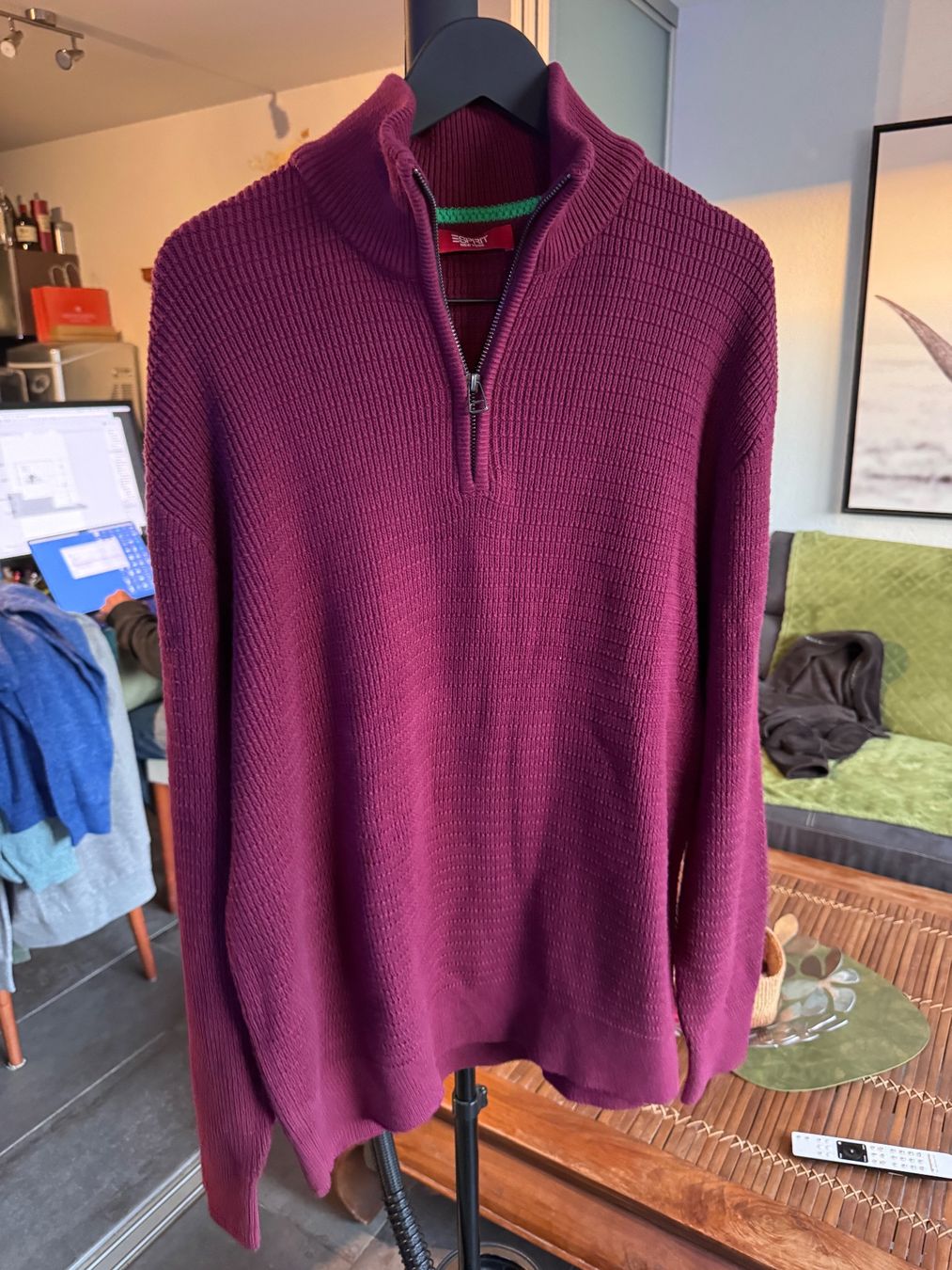 Esprit Maglioni & Felpe: Esprit pull bordeaux homme – Nuovo e nell'imballaggio originale da Vuisternens-Romont venduto da gol_xp6p 1