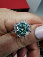 Bague argent avec diamant de moissanite de 2 ct certifié GRA