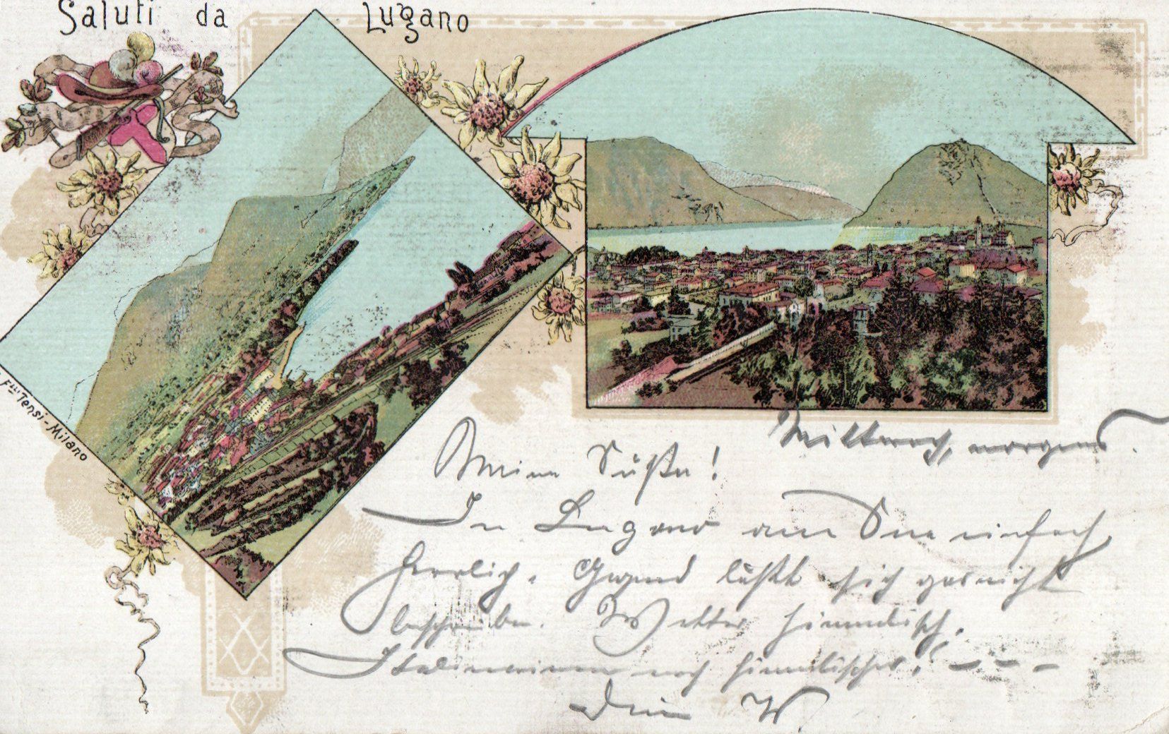 Cartoline postali: Saluti da Lugano – Usato da Melano venduto da pisonsdro
