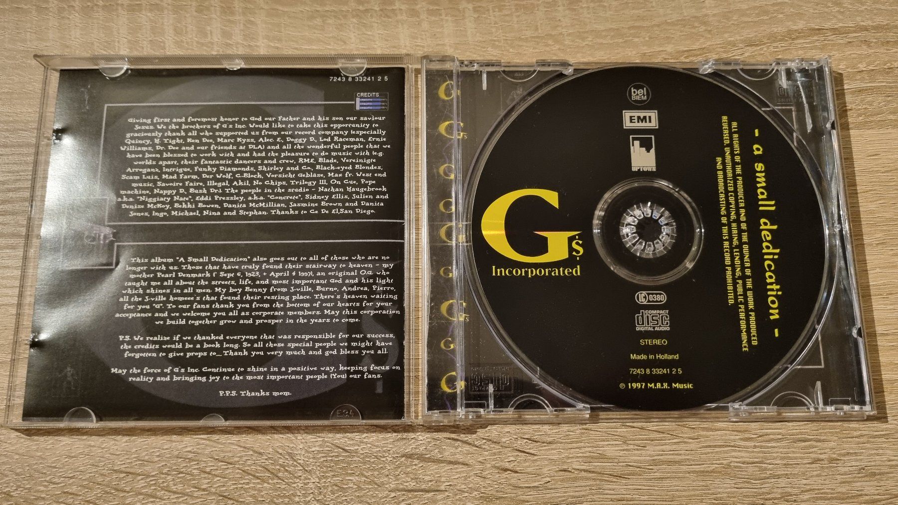 CDs: G's Incorporated - A Small Dedication – Gebraucht aus Hagenbuch ZH von lecterr55 1