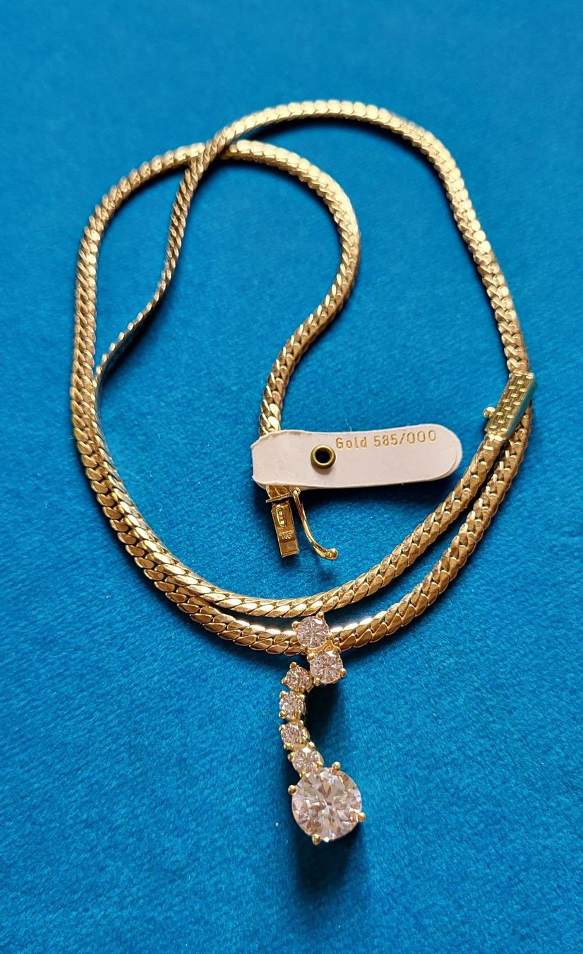 Catenine: Gold 585 Kette Mit Steine – Usato da Wald ZH venduto da Aniade 3