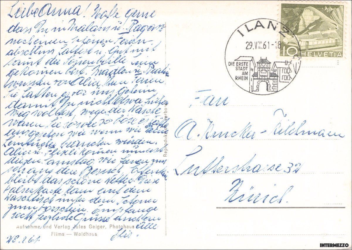 Cartoline postali: Vals // 1252 m. // 1961 – Usato da Basel venduto da intermezzo12 1
