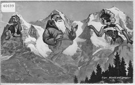 Eiger, Mönch und Jungfrau als Gesichter