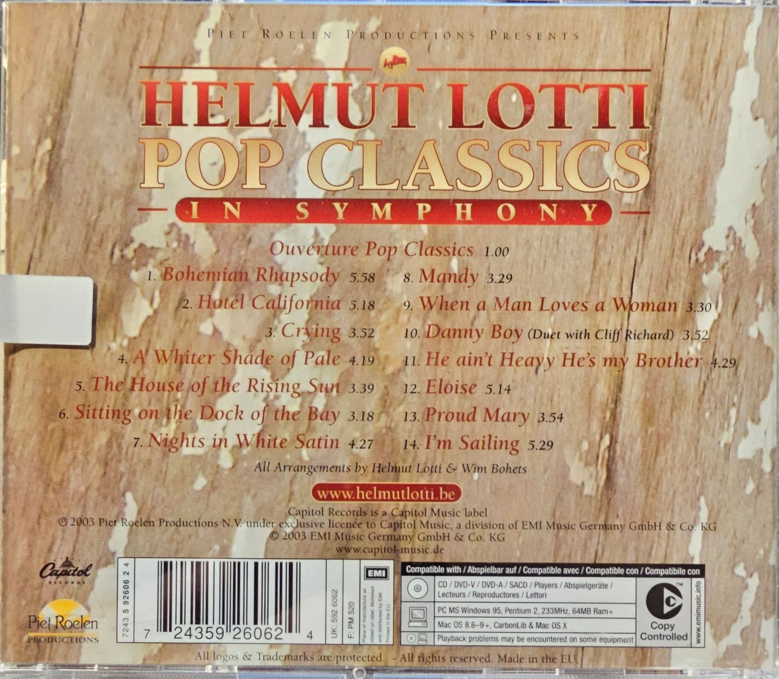 CD: Helmut Lotti – Pop Classics In Symphony – Usato da Wahlen b. Laufen venduto da Cg10 1