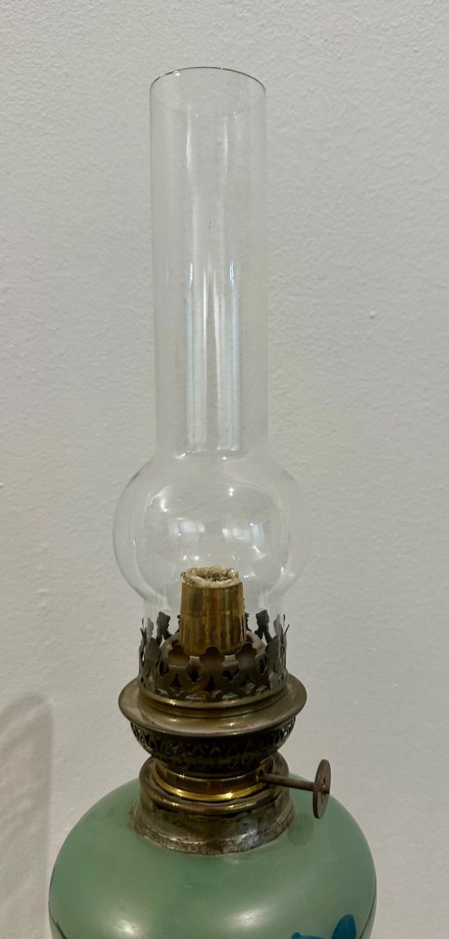 Lampade: Antike Petroleum-Wandlampe – Usato da Basel venduto da artthings4you 3
